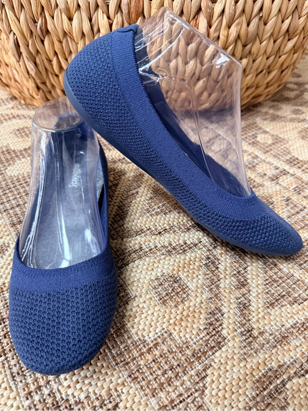 Allbirds Tree Breezers 8.5 Ballat Flat Blue Travel Packable Shoes Wool Washable